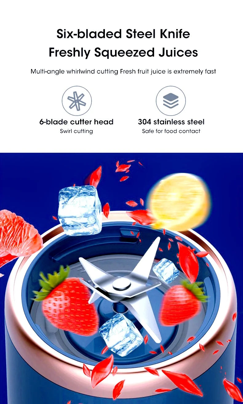 Portable Juicer turns fruits and vegetables into delicious juices A compact juicer designed for easy use and portable travel