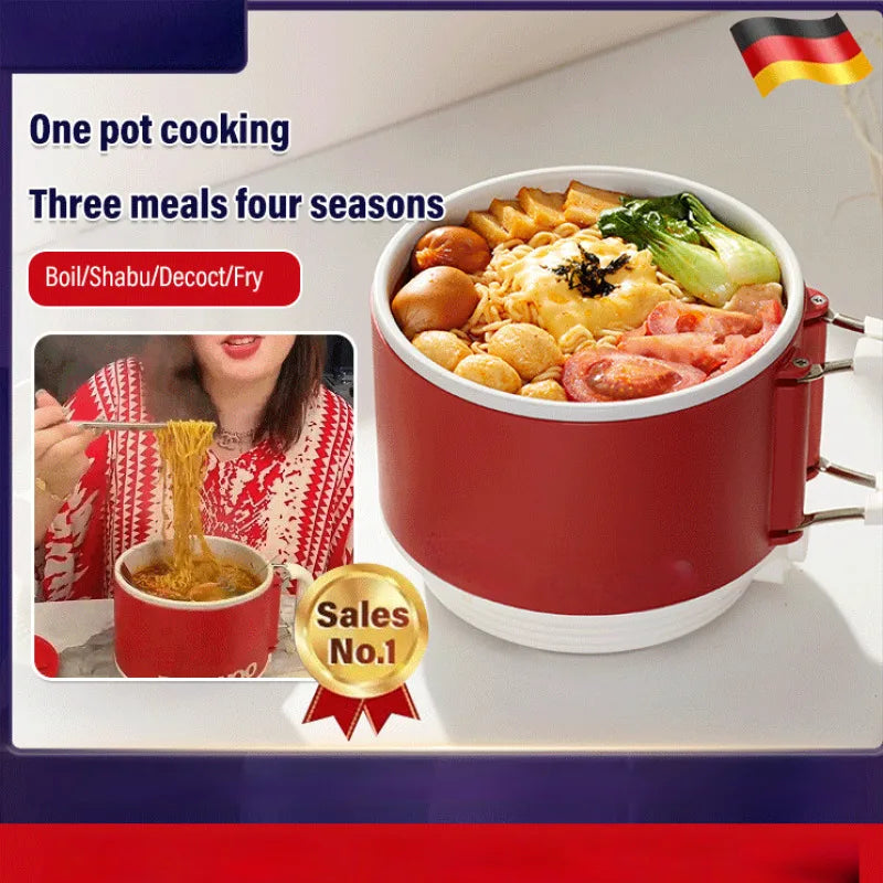 Multifunctional Portable electric cooking pot Electric Heating Pot frying pan For Students Dormitory Non-stick Noodle Partner