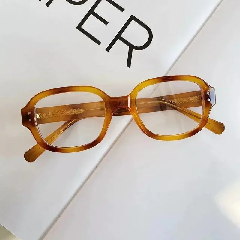 Y2k Vintage Decorative Goggles Retro Square Frame Eyeglass Women Red Computer Reading Glasses Clear Blue Light Blocking Eyewears