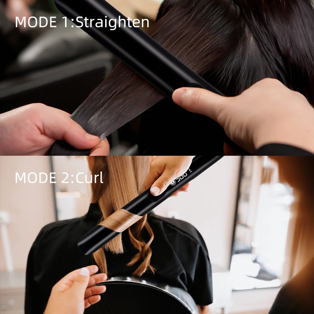 Plasma Hair Straightener Curler Keratin Treatment 250°C 500°F Vibrating Hair Flat Irons For Frizzy Hair Recovers Damage 110-240V