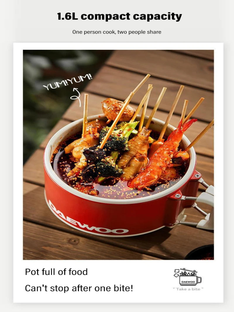 Multifunctional Portable electric cooking pot Electric Heating Pot frying pan For Students Dormitory Non-stick Noodle Partner