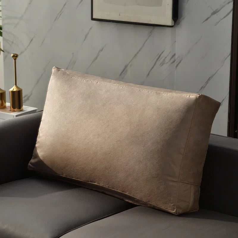 Nordic Faux Leather Rectangular Sofa Cushion Cover Fashion Home Pillowcase Solid Color Tech Fabric Lumbar Protective Covers