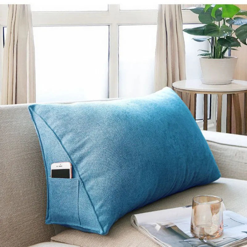 Office Sofa Bedside Back Cushion Cover Triangle Pillowcase TV Reading Lumbar Cushion Comfort Soft Bed Rest Decor Pillow Covers