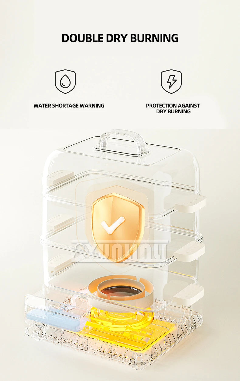 Three-layer Food Steamer Household Electric Steamer Multifunctional Large Capacity Breakfast Machine
