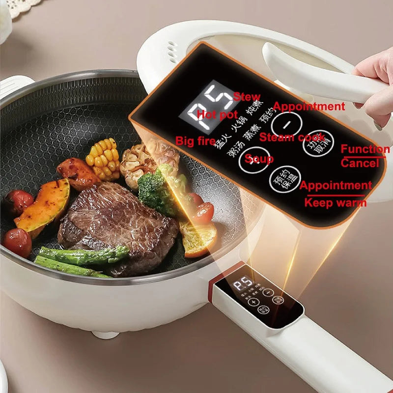 4.5L Multifunctional Electric Frying Pot Smart Electric Cooker Non-stick Frying Pot Large Capacity Electric Hot Pot 1350W