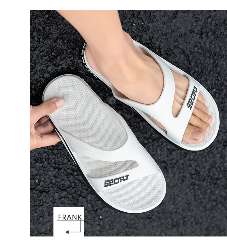 Slippers for men all seasons indoor home bathing sandals nonslip outdoor summer beach slippers wearesistant soft bottom slippers