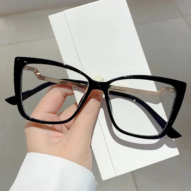 KAMMPT Vintage Cat Eye Women Glasses New Stylish Ultralight Eyeglasses Trendy Brand Designer High Quality Eyewear for Decoration