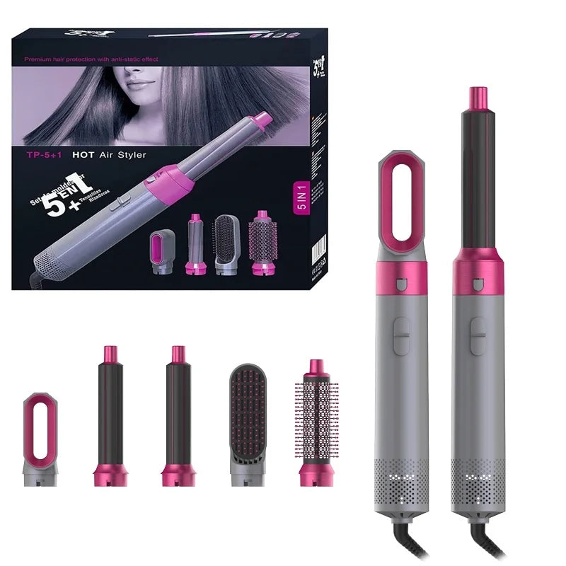 5 in 1 Hair Dryer Professional Hot Comb Set Curling Iron Hair Straightener Styling Tool For Airwrap Hair Dryer NEW 2025