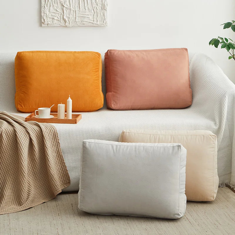 Soft Fleece Pillowcase Sofa Back Cushion Cover Fabric Nordic HomeLiving Room Decorate Rectangular Lumbar Pillow Case Unstuffed
