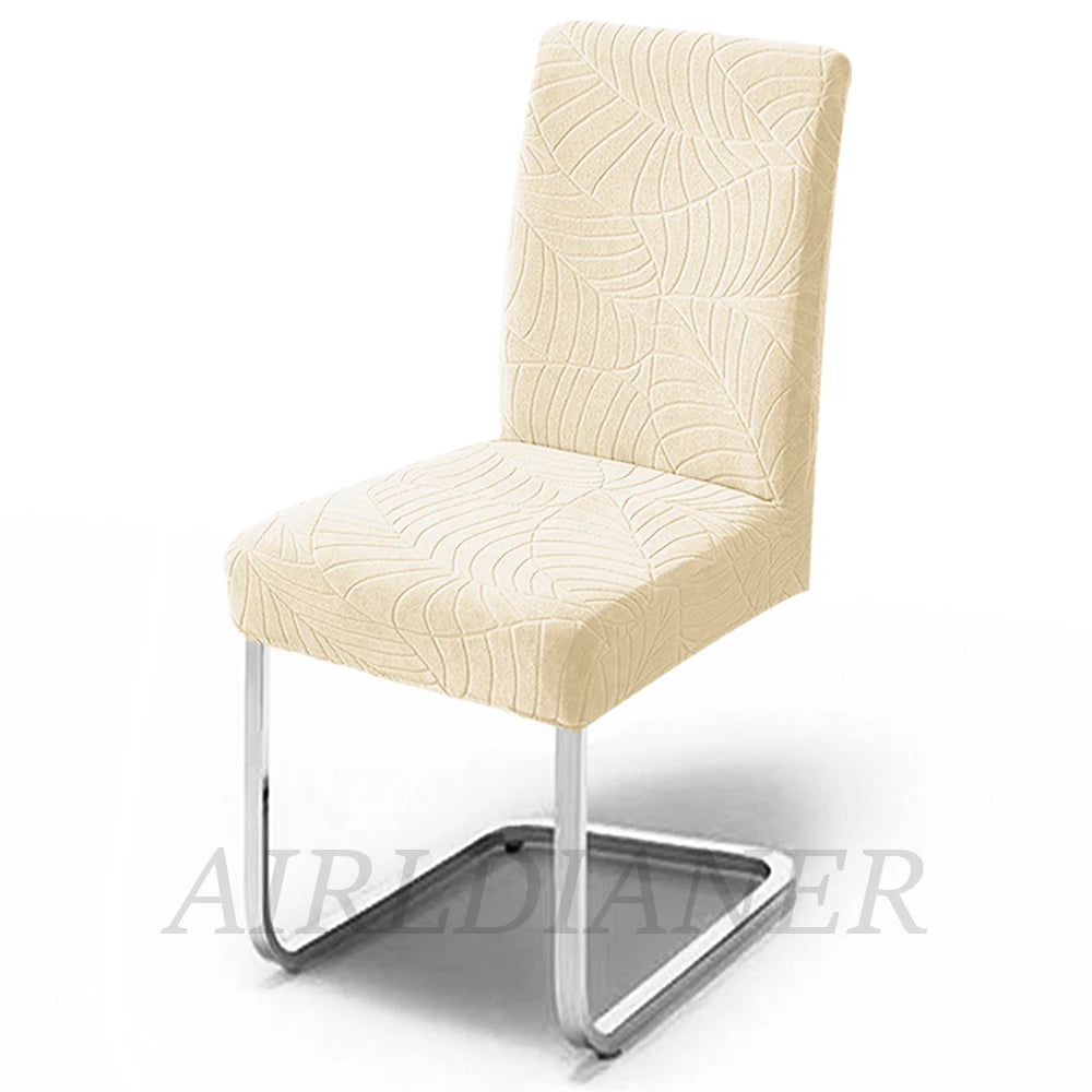 Jacquard Waterproof Chair Cover Solid Color Chair Seat Slipcover Spandex Chair Protector Kitchen Dining Room Home Restaurant 1PC