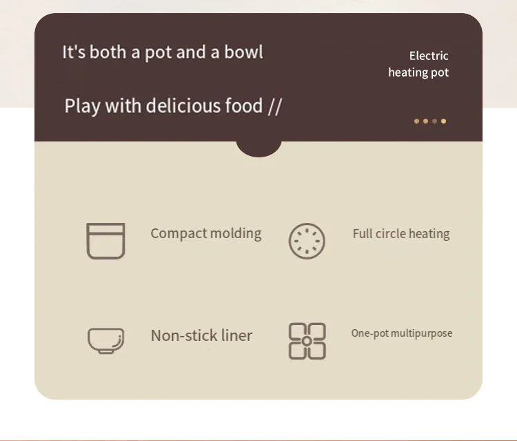 Smart mini electric cooking pot integrated household non-stick inner liner electric rice cooker dormitory electric hot pot