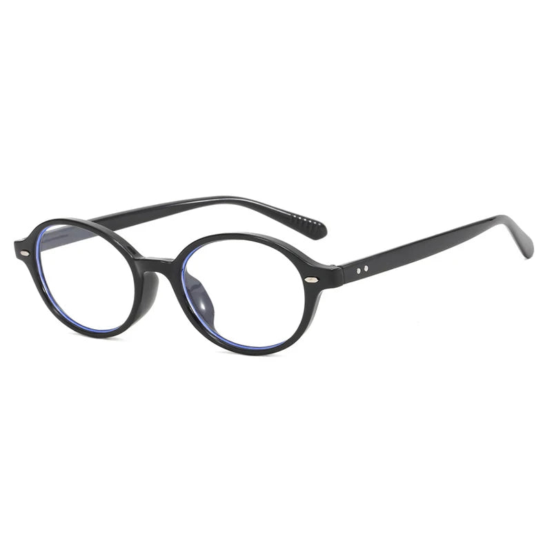 57230 New Oval Anti Blue Light Glasses Women Fashion Rivet Transparent Spectacles Optical Prescription Eyeglass