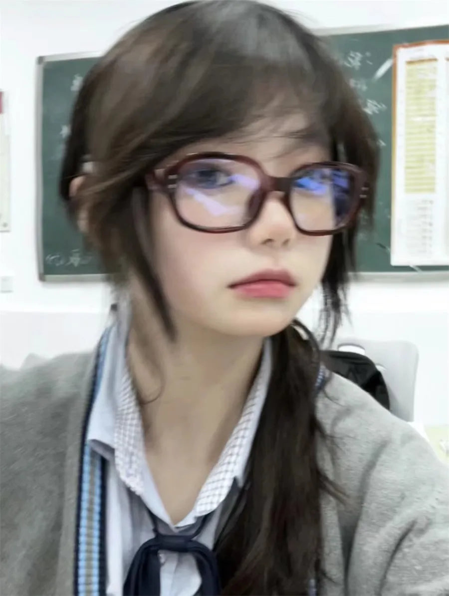Retro Square Frame Eyeglass for Women Red Computer Reading Glasses Clear Blue Light Blocking Eyewears Vintage Decorative Goggles