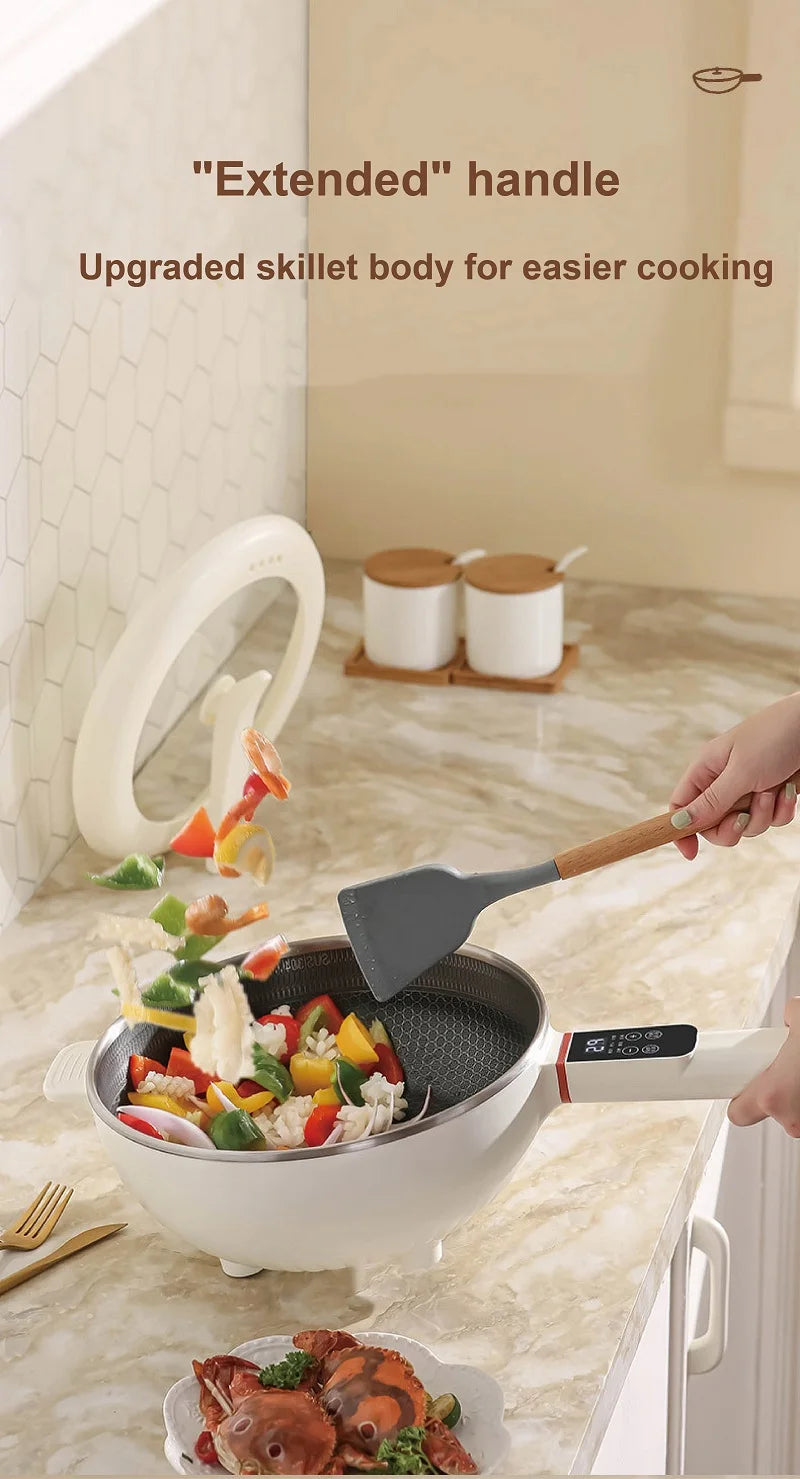 4.5L Multifunctional Electric Frying Pot Smart Electric Cooker Non-stick Frying Pot Large Capacity Electric Hot Pot 1350W