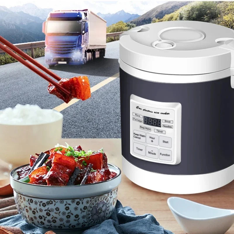Car rice cooker small smart outdoor electric cooker 12-24V can be regularly insulated and portable for large cars and trucks
