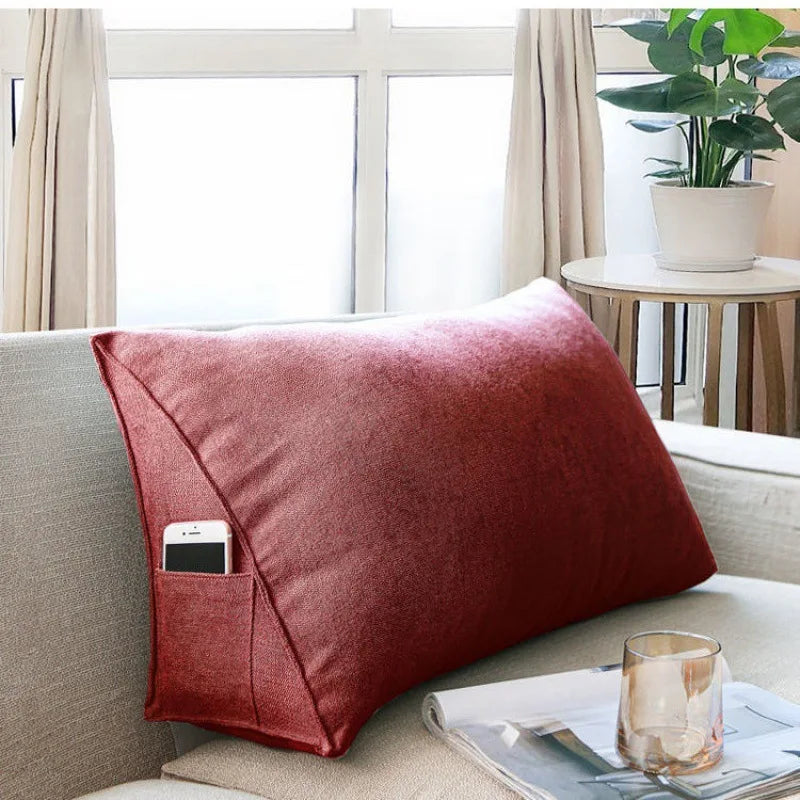 Office Sofa Bedside Back Cushion Cover Triangle Pillowcase TV Reading Lumbar Cushion Comfort Soft Bed Rest Decor Pillow Covers