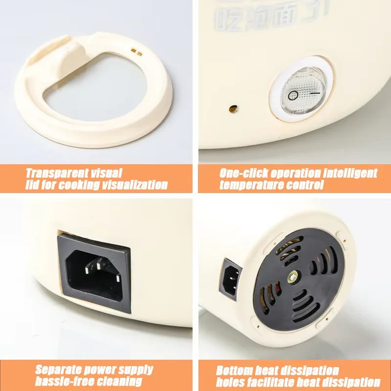Multi-functional household electric steamer frying pan heater, suitable for students who cook porridge with rice in dormitory
