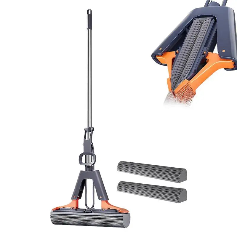 Floor Roller Mop PVA Sponge Floor Squeeze Mop For Cleaning Efficient Cleaning Absorbent Sponge Mop For Hardwood Tile Marble