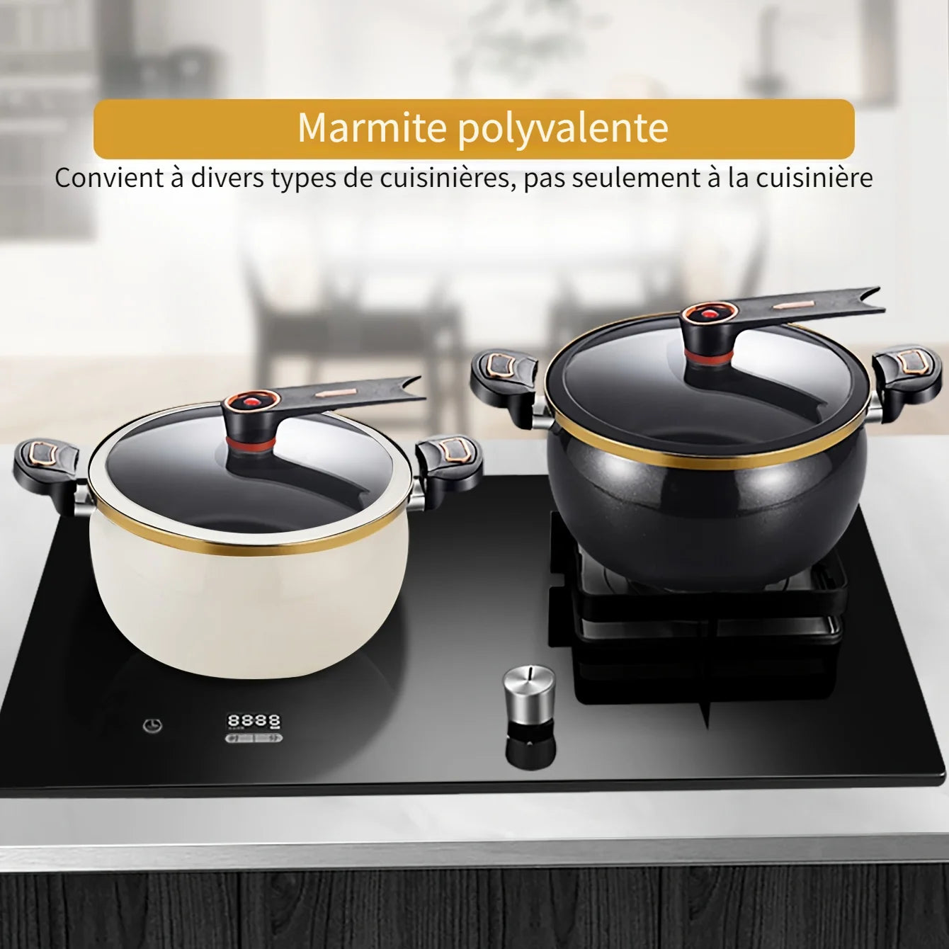 Multifunctional Large Capacity Kitchen Pot 8L Micro Pressure Large Stockpot Quick Cooking Locking Handle Stew Saucepan