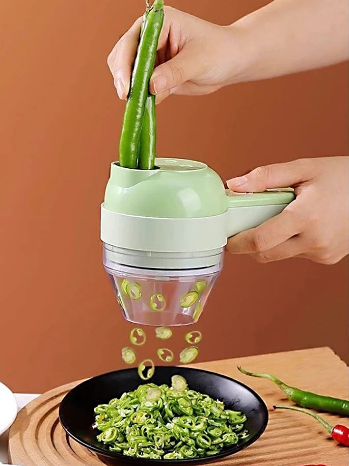 5 in 1 Electric Vegetable Cutter Set Portable, Rechargeable, Wireless Food Processor & Chopper Machine for Pepper, Garlic& Meat