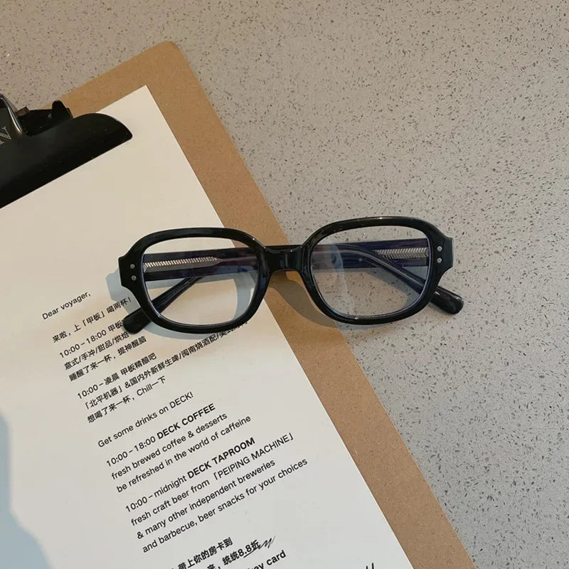 Retro Square Frame Eyeglass for Women Red Computer Reading Glasses Clear Blue Light Blocking Eyewears Vintage Decorative Goggles