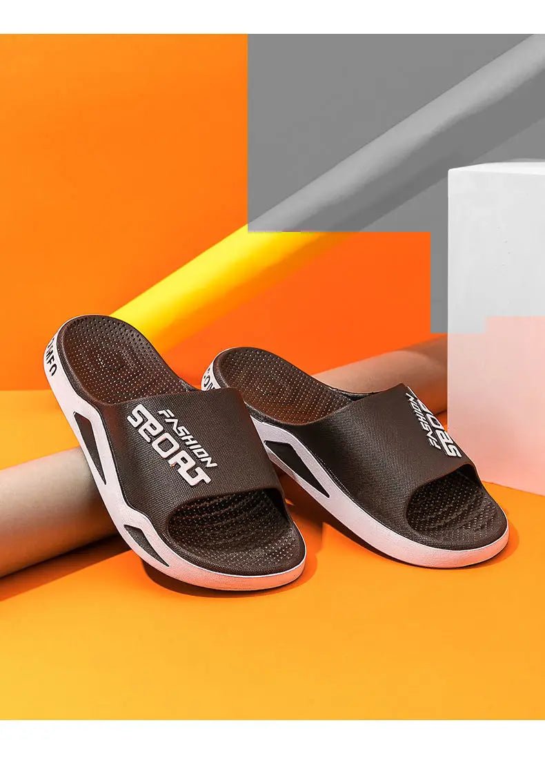 New Summer Soft Sole Slippers Fashion Personality Home Bathe Sandals Anti Slip Durable Men's Beach Outdoor Plus Size Flip Flops