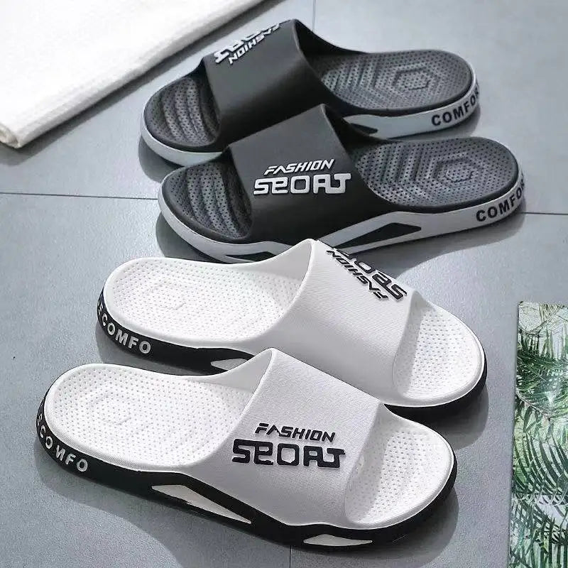 New Summer Soft Sole Slippers Fashion Personality Home Bathe Sandals Anti Slip Durable Men's Beach Outdoor Plus Size Flip Flops