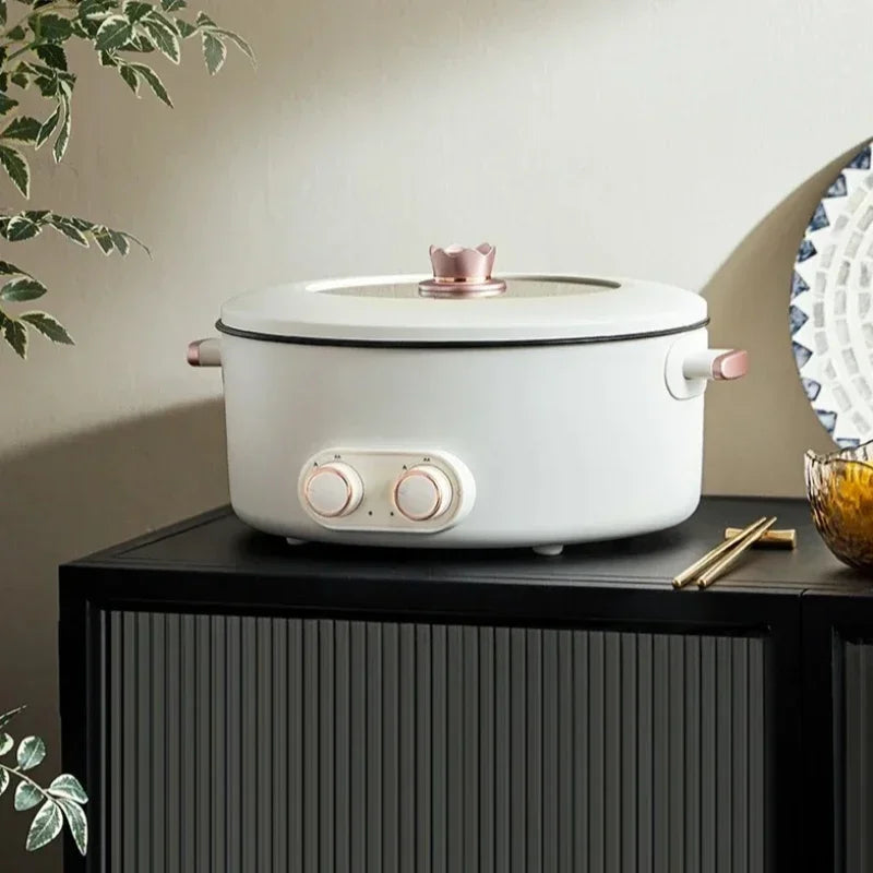 Colorful Mandarin Duck Electric Pot Four-Grid Multi functional Household 6-liter Capacity Integrated Hot Pot Electric Caldron