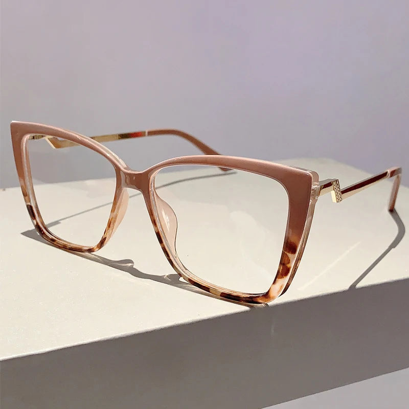 KAMMPT Vintage Cat Eye Women Glasses New Stylish Ultralight Eyeglasses Trendy Brand Designer High Quality Eyewear for Decoration