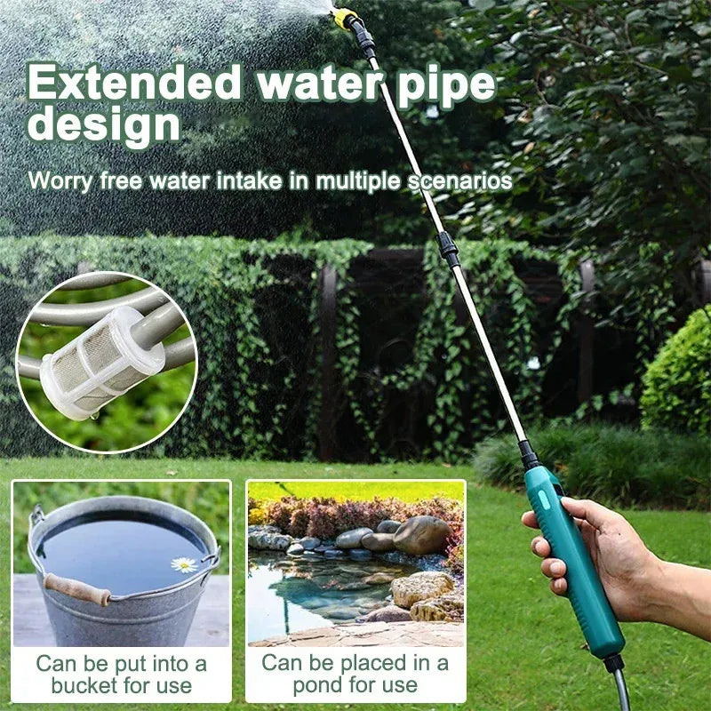 2400mAh Portable Electric Sprayer Wand Irrigation Tool 3 Mist Nozzles Plant High-Pressure Sprinkler Watering Garden Irrigation