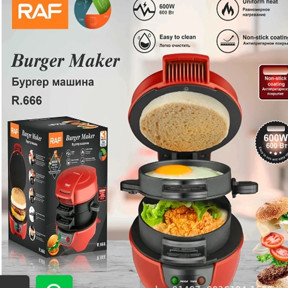 Mini Electric Burger Sandwich Maker Machine 220V 110V Bread Grill Baking Toaster Non Stick Pancake Pan for Home Kitchen 빵 토스트기