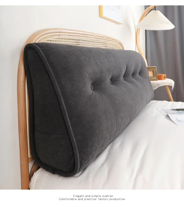 Corduroy Headboard Pillow Triangle Cushion Backrest Pain Relief Sofa Waist Cushion Wedge Sleeping Pillows for Bed Decorative 이불