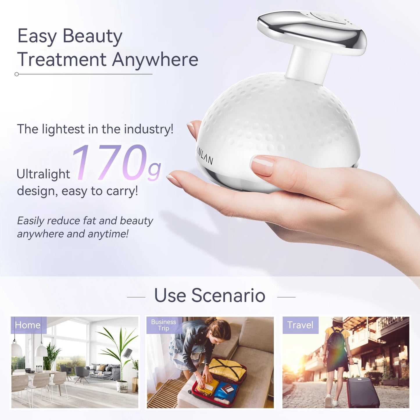 ANLAN RF Body Slimming Machine 5 in 1 EMS Cavitation Ultrasonic Fat Burner Belly Fat Burning Slim Shaping Lose Weight Massager
