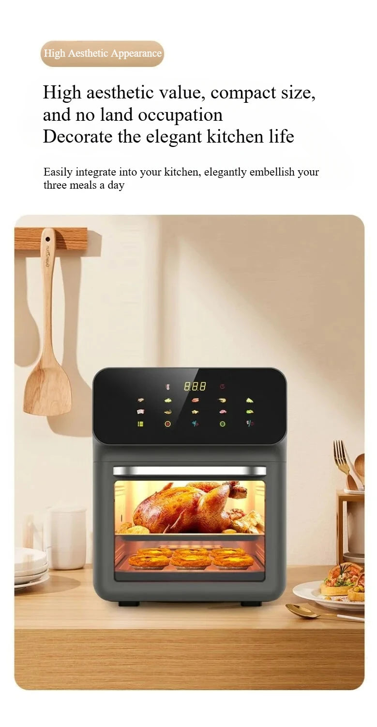 New Visual Air Fryer Household 220V 15L Large Capacity Air Fryer Oven Kitchen Appliance Freidoras De Aire
