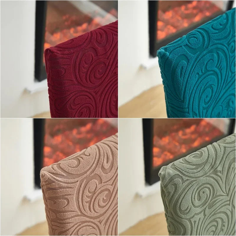 1/2/4/6pcs Jacquard Dining Chair Cover Pure Color All-inclusive Chair Slipcover with Skirt Elastic Durable Seat Protector Decor