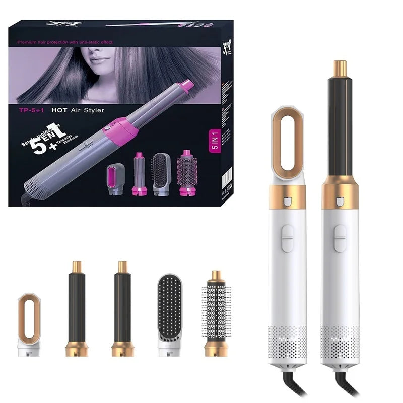 5 in 1 Hair Dryer Professional Hot Comb Set Curling Iron Hair Straightener Styling Tool For Airwrap Hair Dryer NEW 2025