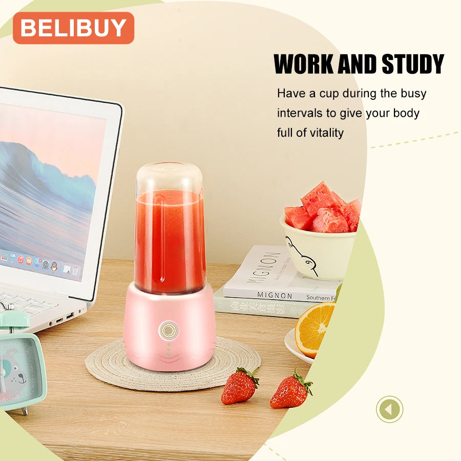 BELIBUY Mini Kitchen Blender Juicer Food Processing Machine Fruit and Vegetable Milk Blender Suitable for Outdoor Juice Cup