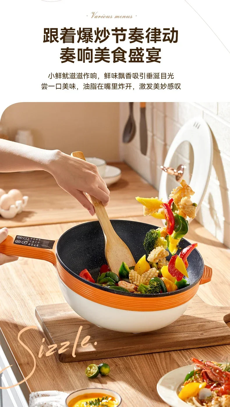New household all-in-one electric frying pan household appliances hot pot noodle steaming pot soup egg hot