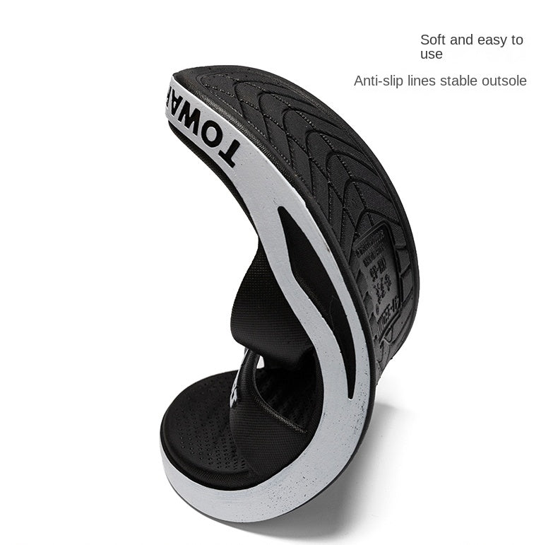 Slippers for men all seasons indoor home bathing sandals nonslip outdoor summer beach slippers wearesistant soft bottom slippers