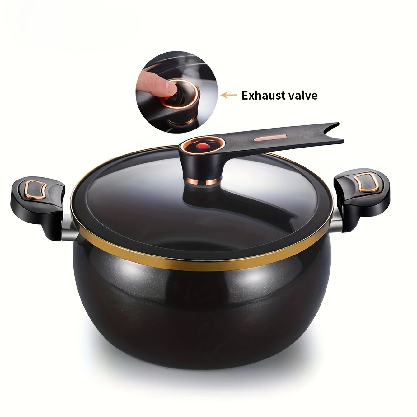 Multifunctional Large Capacity Kitchen Pot 8L Micro Pressure Large Stockpot Quick Cooking Locking Handle Stew Saucepan