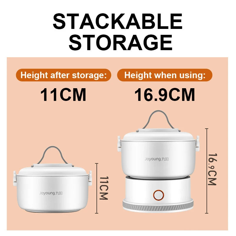 1.2L Mini Electric Cooker Portable Foldable Hot Pot Multicooker Split Type Pot for Dormitory Travel Cooking Noodle Fry Stew 220V