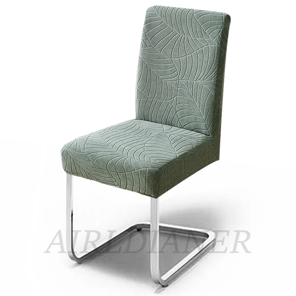 Jacquard Waterproof Chair Cover Solid Color Chair Seat Slipcover Spandex Chair Protector Kitchen Dining Room Home Restaurant 1PC