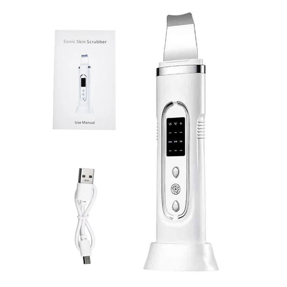 Ultrasonic Skin Scrubber Electric Facial Cleansing Pore Deep Cleanser Acne Blackhead Remover Peeling Shovel Device BeautyMachine