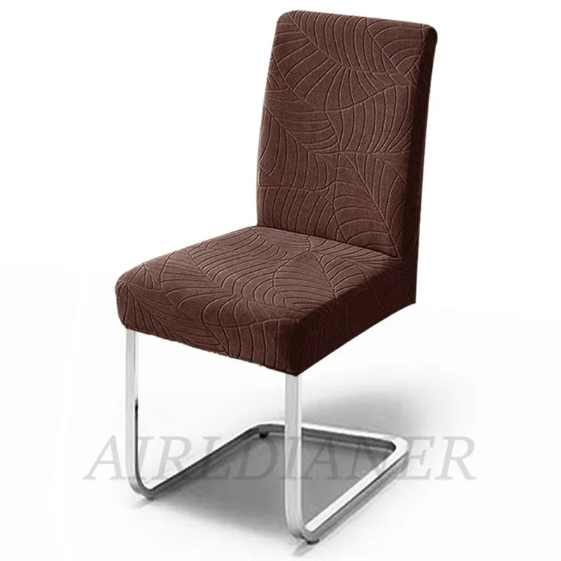 Jacquard Waterproof Chair Cover Solid Color Chair Seat Slipcover Spandex Chair Protector Kitchen Dining Room Home Restaurant 1PC