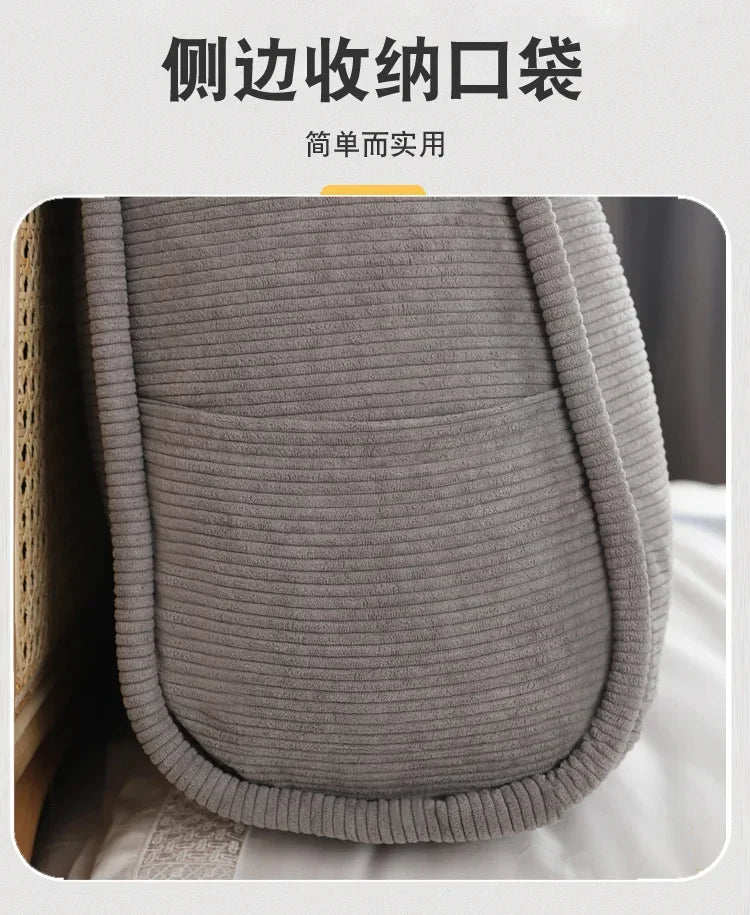 Corduroy Headboard Pillow Triangle Cushion Backrest Pain Relief Sofa Waist Cushion Wedge Sleeping Pillows for Bed Decorative 이불
