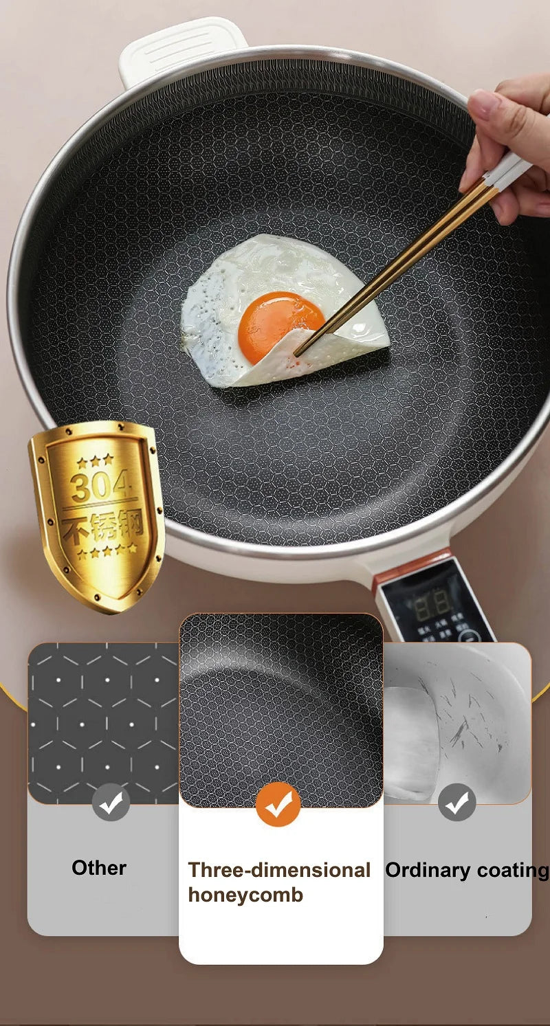 4.5L Multifunctional Electric Frying Pot Smart Electric Cooker Non-stick Frying Pot Large Capacity Electric Hot Pot 1350W