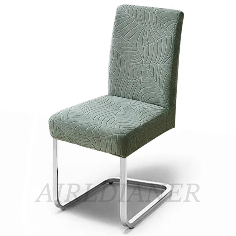 Jacquard Waterproof Chair Cover Solid Color Chair Seat Slipcover Spandex Chair Protector Kitchen Dining Room Home Restaurant 1PC