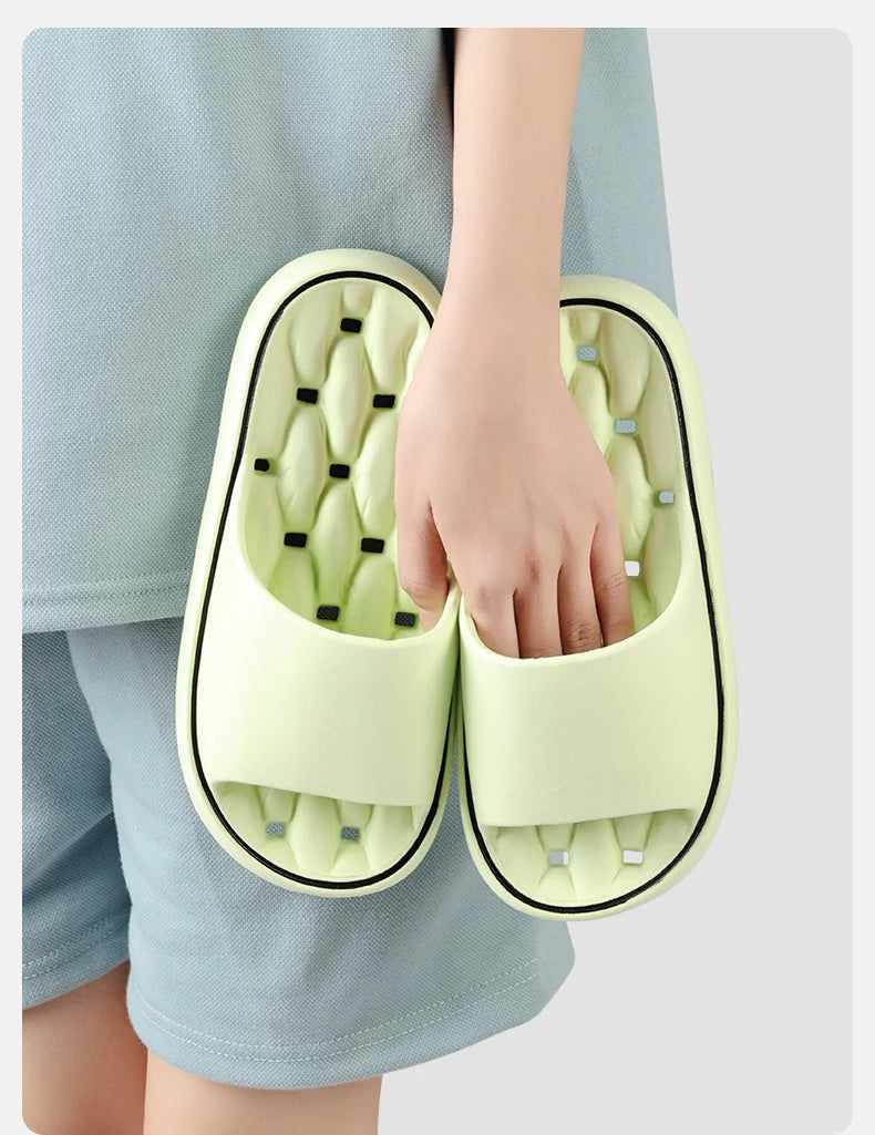 Women's slippers Non-slip leaky bathroom Slippers Casual men's slippers Deodorant beach shoes Soft soled couple flat sandals