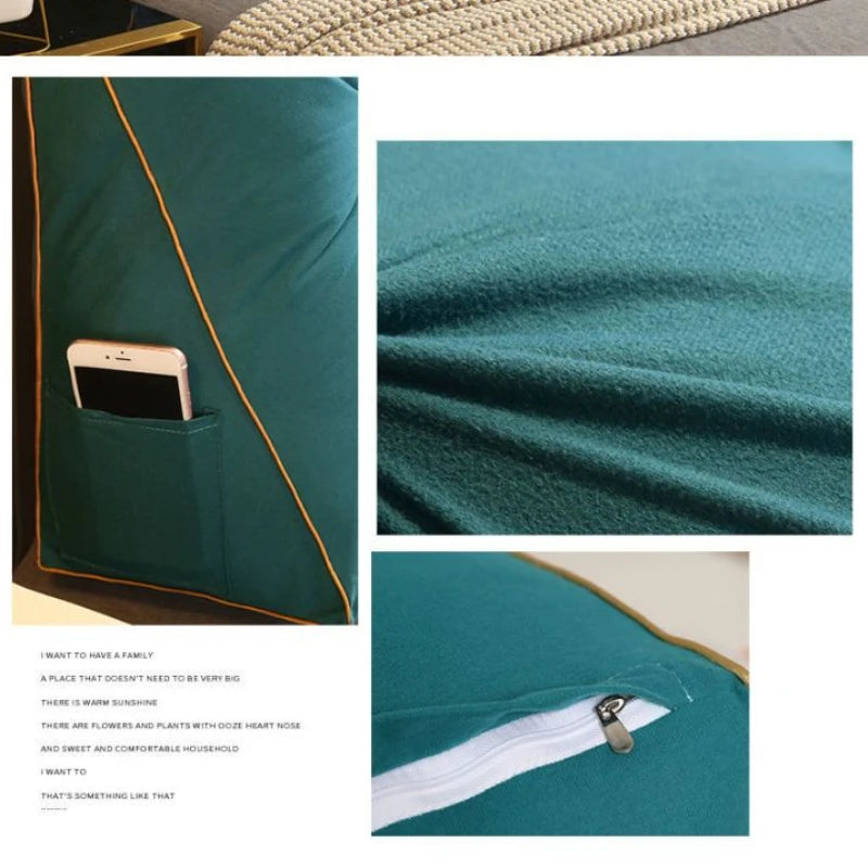 Quality Triangular Headrest Cushion Removable Washable Backrest Soft Waist Protection Sofa Bedroom Decoration Headboard Pillow