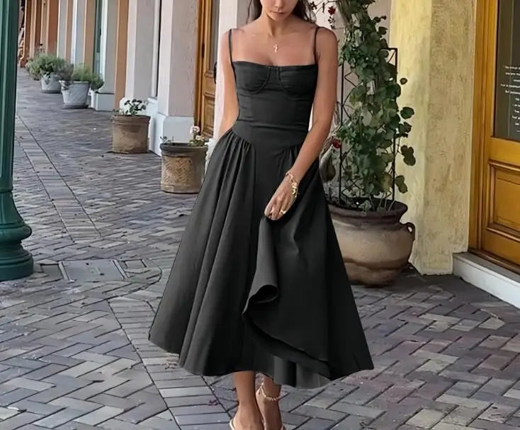 New Fashion Sexy Backless One Cut Collar Strap Solid Color Slim Fit Dress For Women,4 Colors